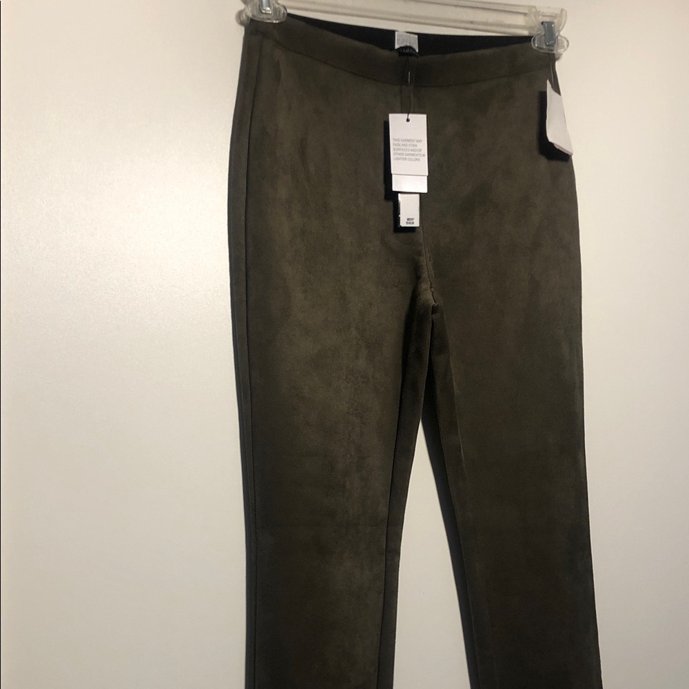 Catherine Malandrino Olive Suede Trousers